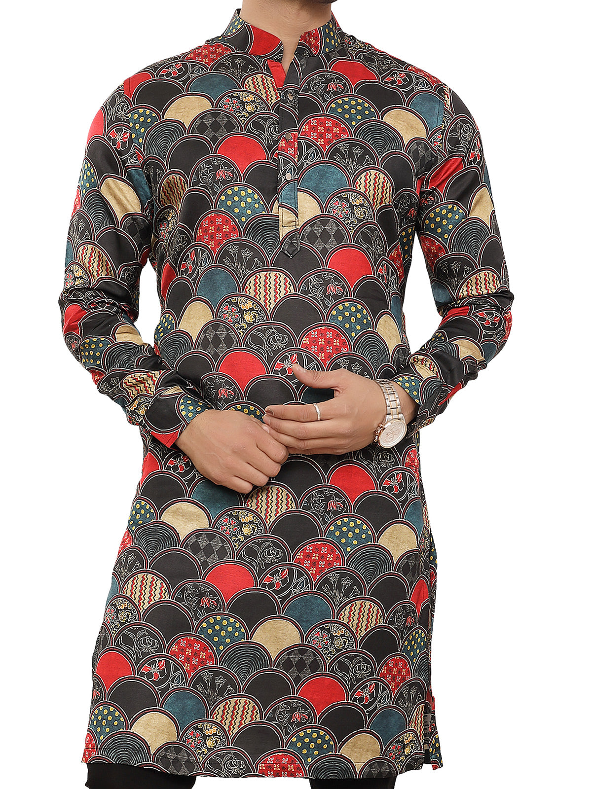 Grey festive wear mens kurta