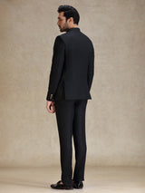 Jacquard net Black classy jodhpuri suit