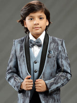 Latest grey printed terry rayon coat suit