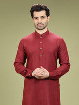 Latest maroon linen kurta suit