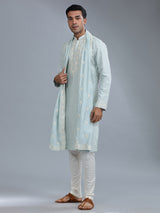 Latest silk sky blue kurta pajama