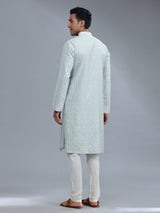Latest silk sky blue kurta pajama