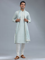 Latest silk sky blue kurta pajama