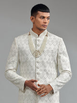 Latest white terry rayon sherwani