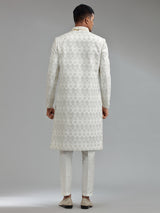 Latest white terry rayon sherwani
