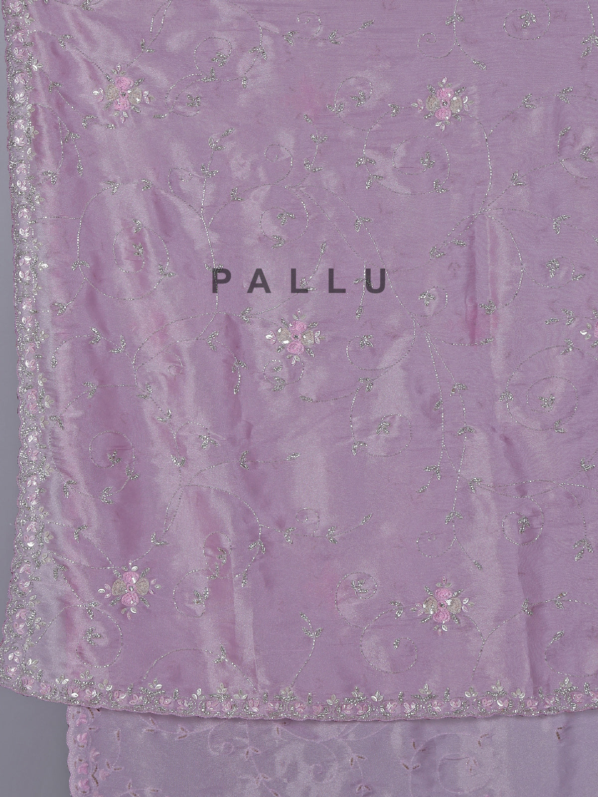 Lavender purple tissue silk saree with diamond sparkle