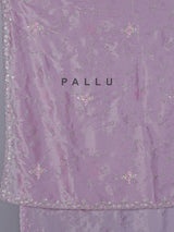 Lavender purple tissue silk saree with diamond sparkle