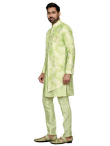Light green silk wedding indowestern