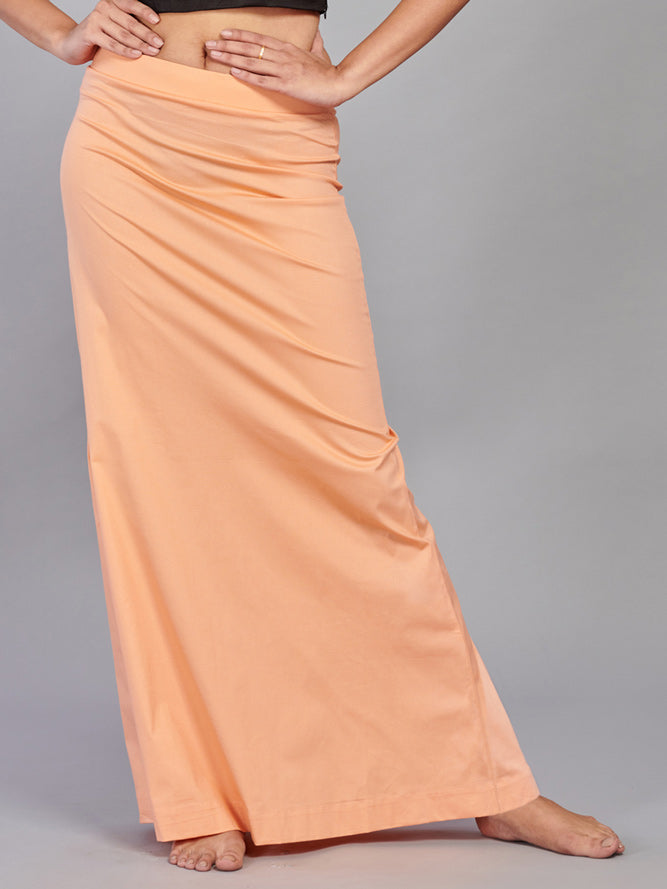 Light peach plain lycra cotton petticoat
