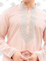 Light pink kurta set with matching bottom
