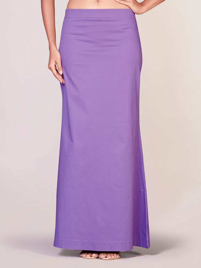 Light purple plain lycra cotton petticoat