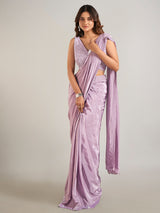Light purple satin party wearsaree
