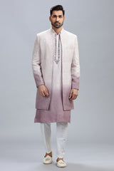 Lilac and white ombre style indowestern for man
