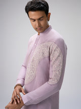 Lilac detailed kurta pajama for men