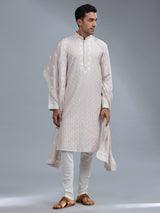 Lilac purle silk kurta suit with dupatta