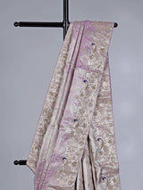 Lilac purple kanjivaram silk wedding wear saree
