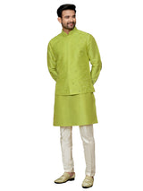 Lime green silk waistcoat set