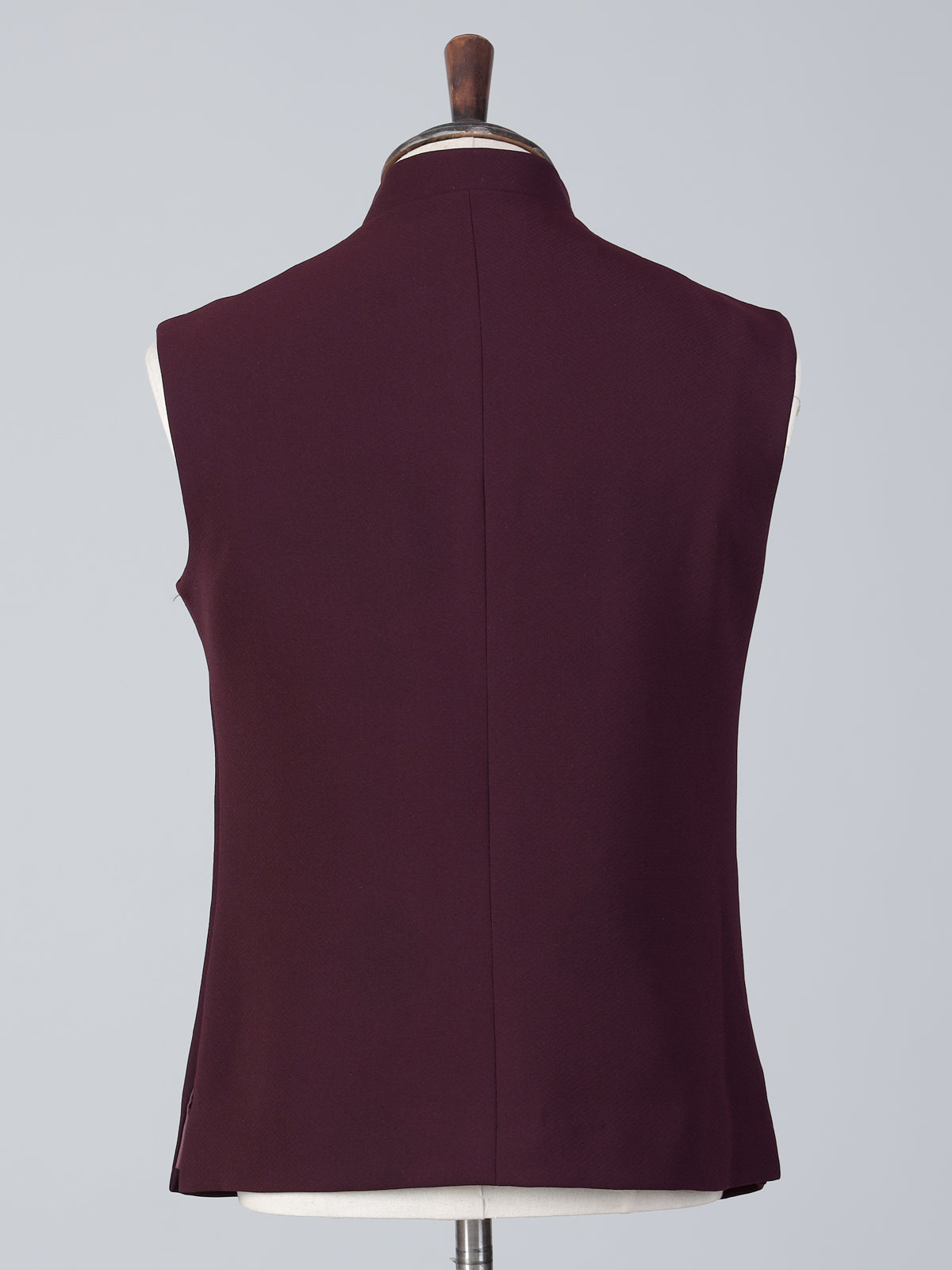 Wine embroidered terry rayon wedding waistcoat