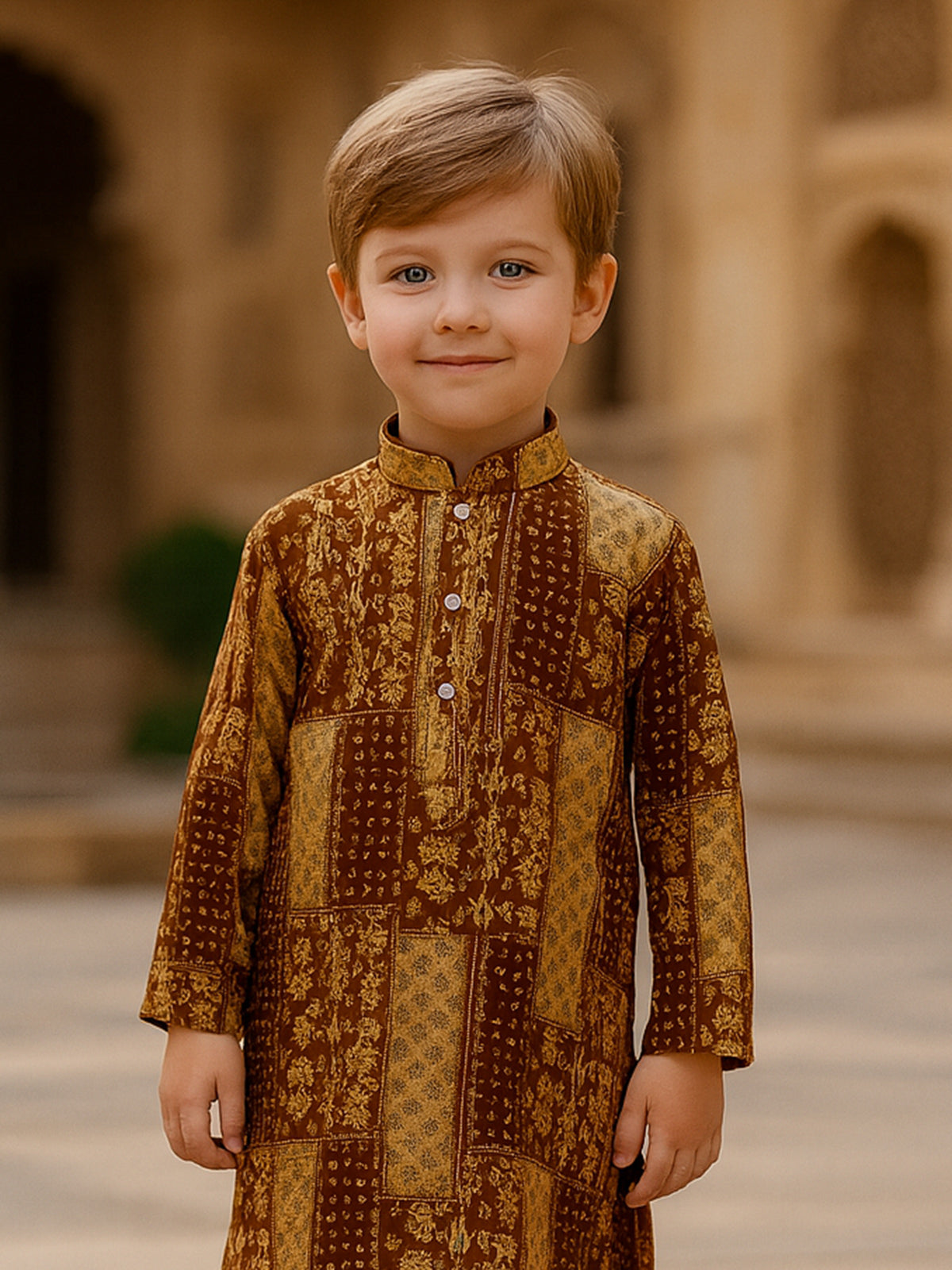 Maroon festive wear rayon kurta suit with print