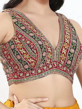 Maroon georgette back open blouse