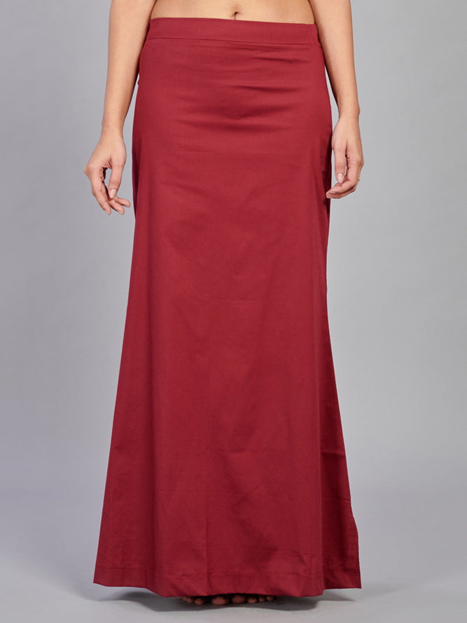 Maroon plain saree shapewear