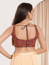 Maroon ready made cotton blouse for women