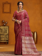 Maroon saree wedding wear in silk