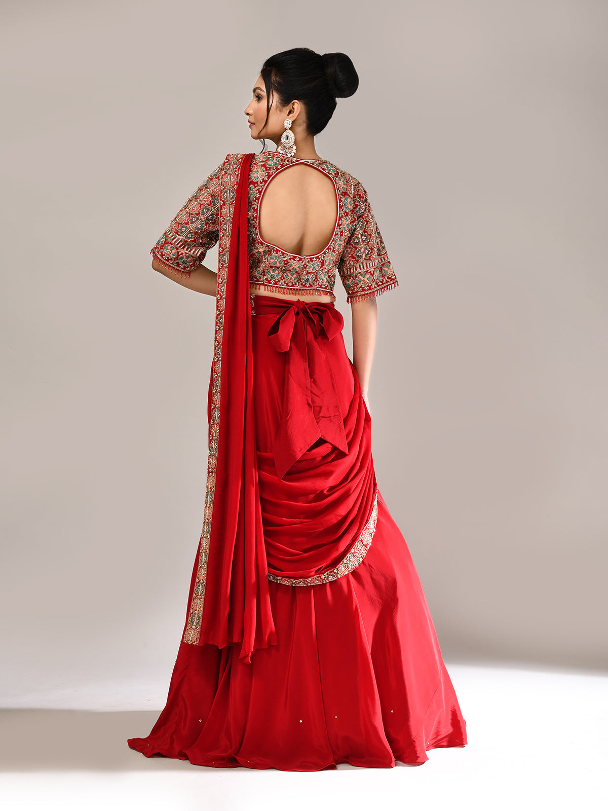 Maroon silk designer wedding lehenga choli