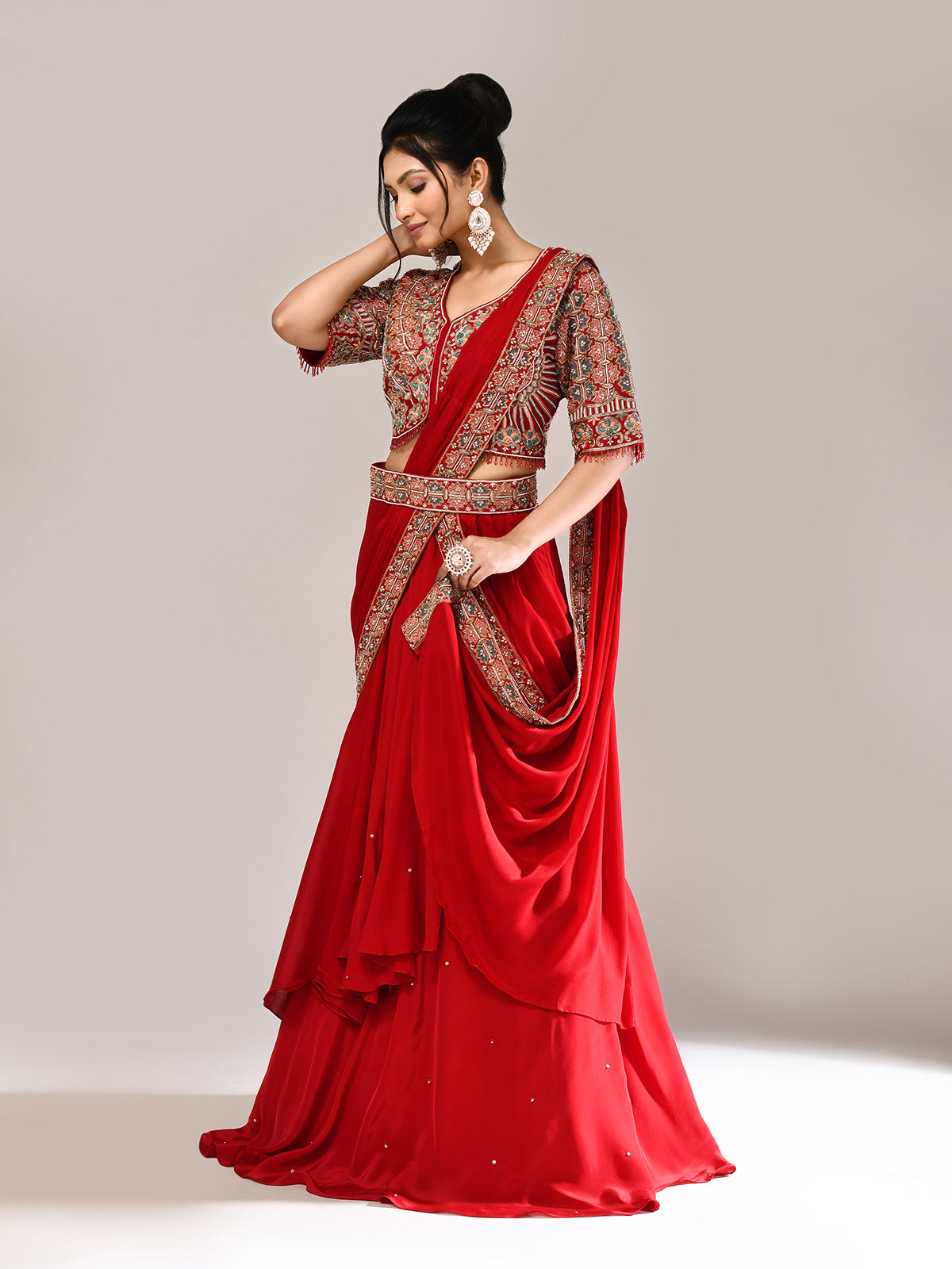 Maroon silk designer wedding lehenga choli