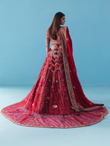 Maroon silk lehenga choli with zardosi diamond grandeur