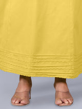 Mehendi yellow plain cotton petticoat