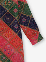 Multi color bandhej silk kurta for festive