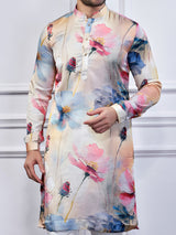 Multi color cotton floral printed kurta suit