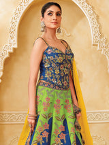 Multicolor wedding wear silk lehenga choli