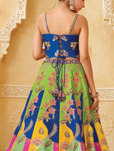 Multicolor wedding wear silk lehenga choli