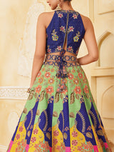 Multicolor wedding wear silk lehenga choli for women
