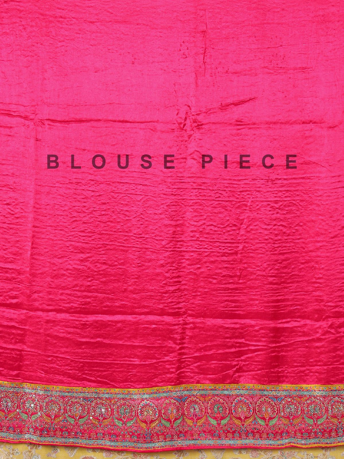 Mustard yellow modal silk saree with colorful motifs