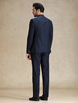 Navy bandh gala style terry rayon jacket suit