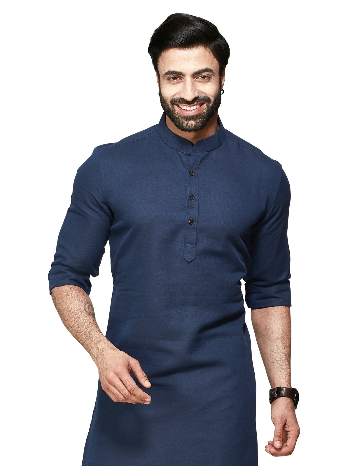 Navy cotton festival kurta