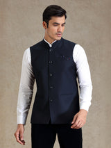 Navy silk waistcoat only for men