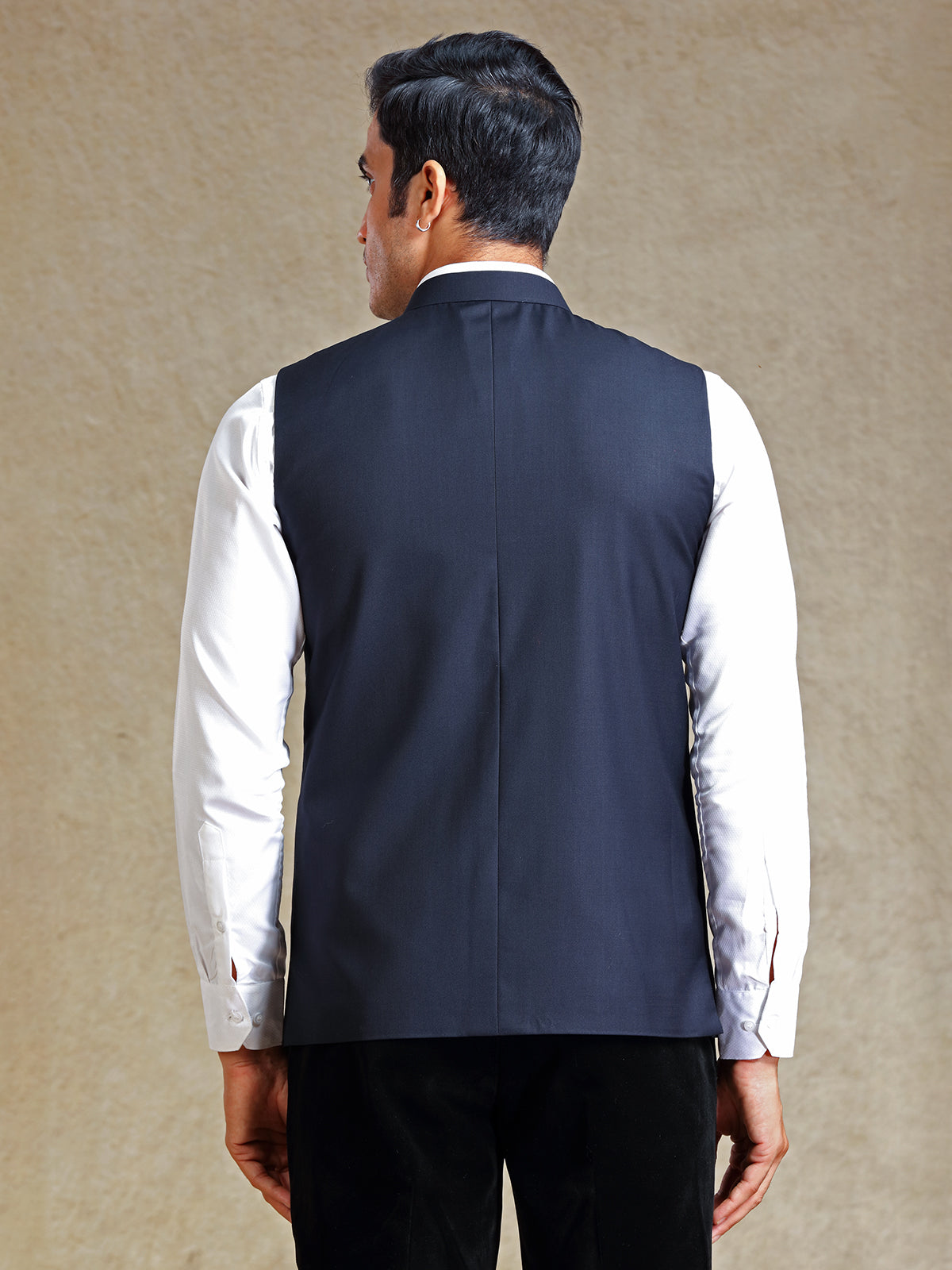 Navy silk waistcoat only for men