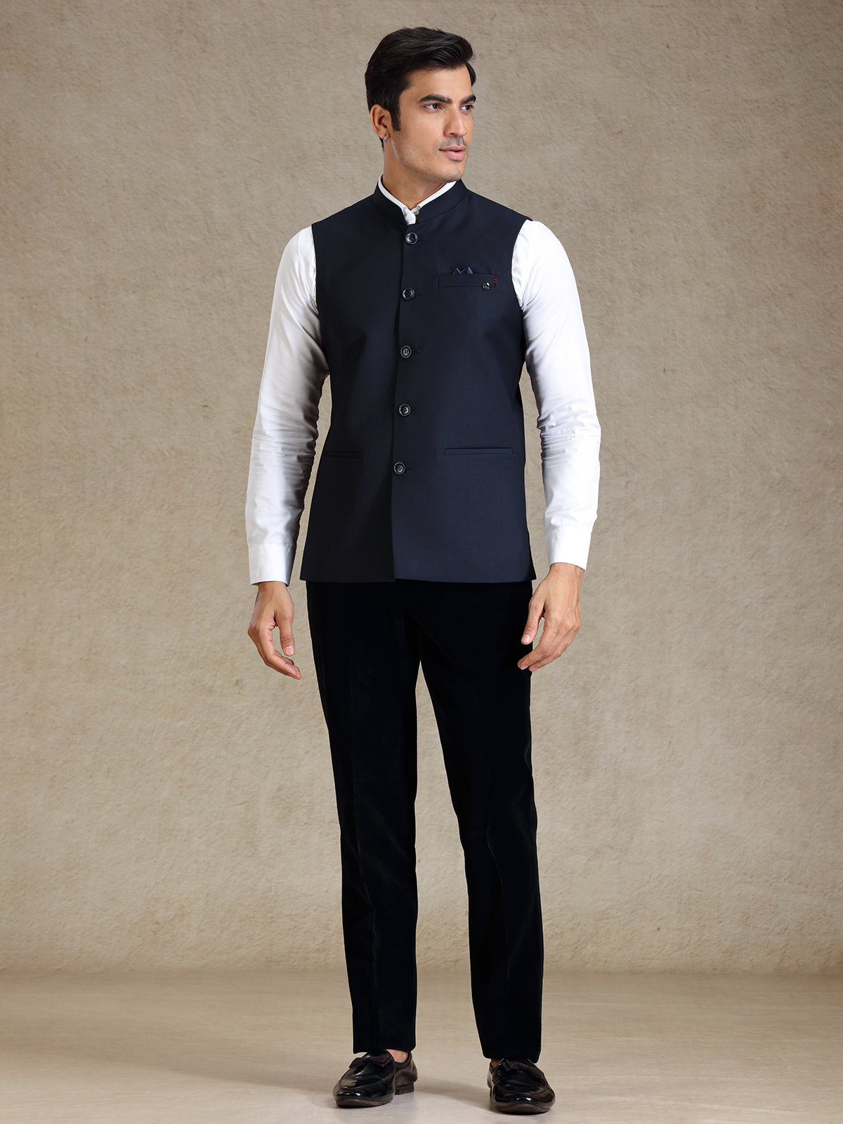 Navy silk waistcoat only for men