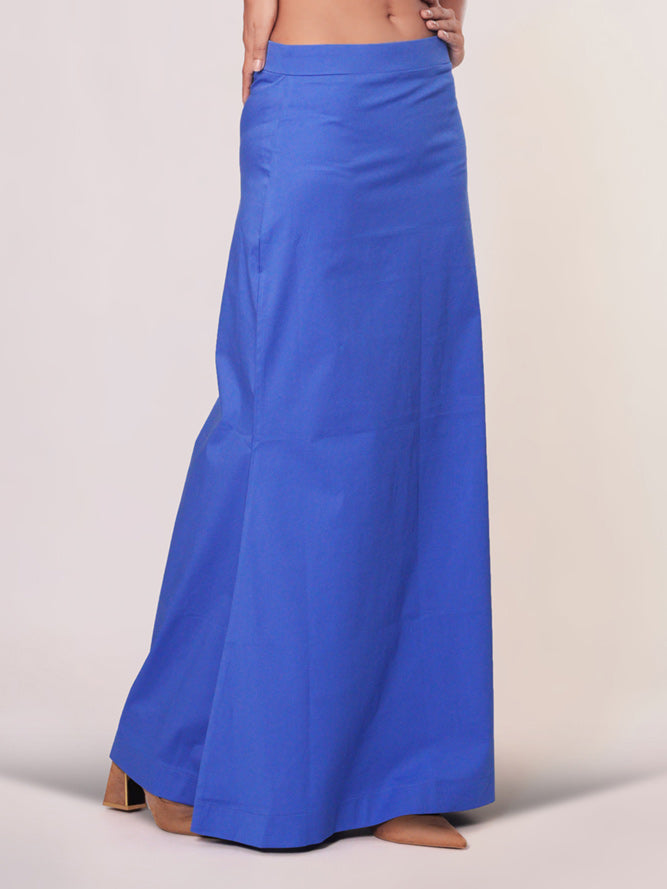 Neon blue lycra cotton saree shapewear