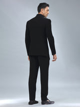 Newest black textured terry rayon indowestern