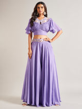 Newest purple georgette palazzo salwar suit