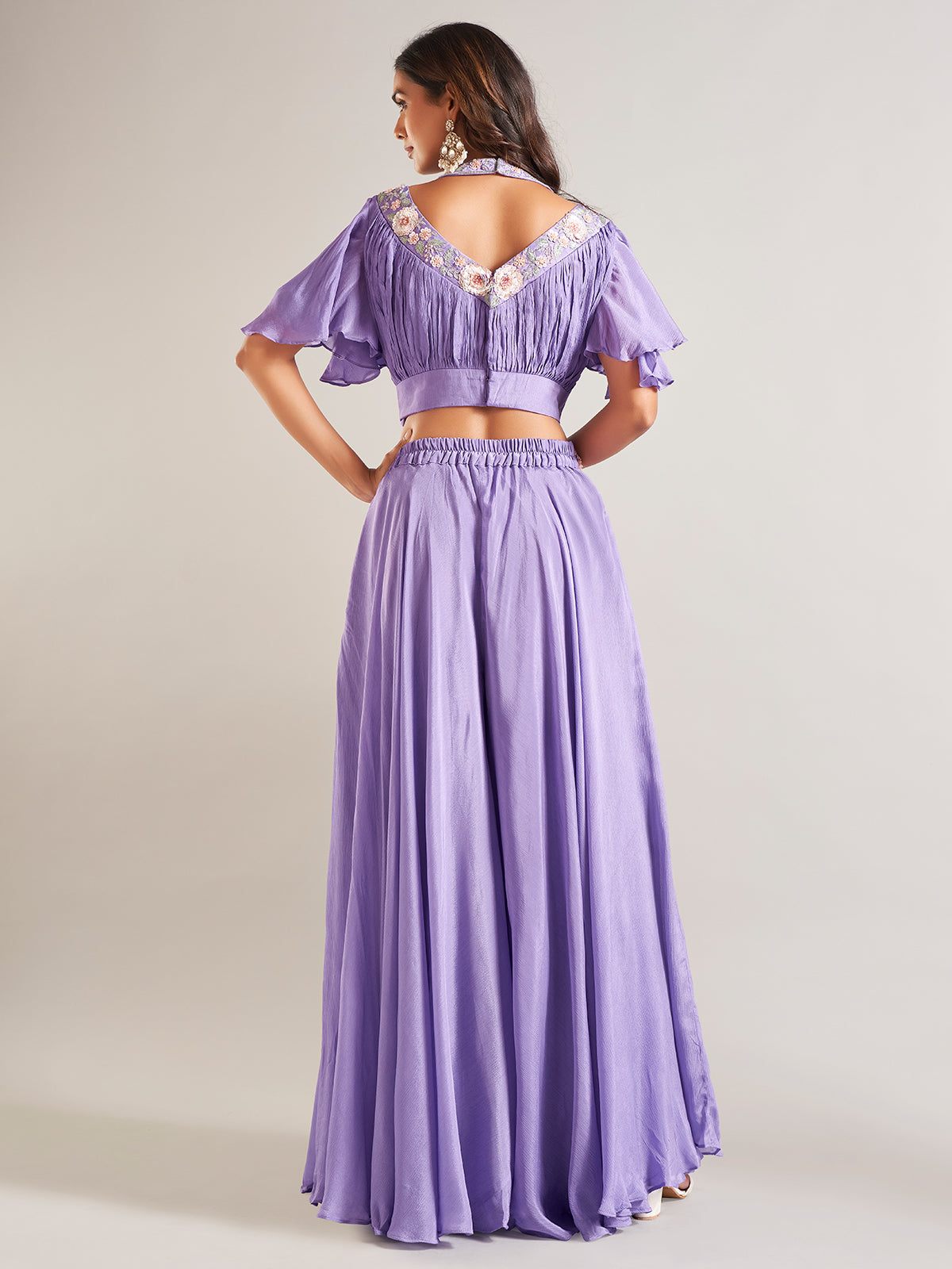Newest purple georgette palazzo salwar suit