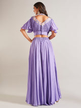 Newest purple georgette palazzo salwar suit