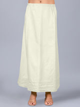 Off-white cotton plain saree petticot