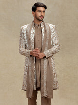 Off white indo western with dupatta and embroidery