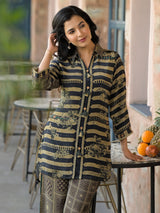 Olive georgette casual printed kurti set